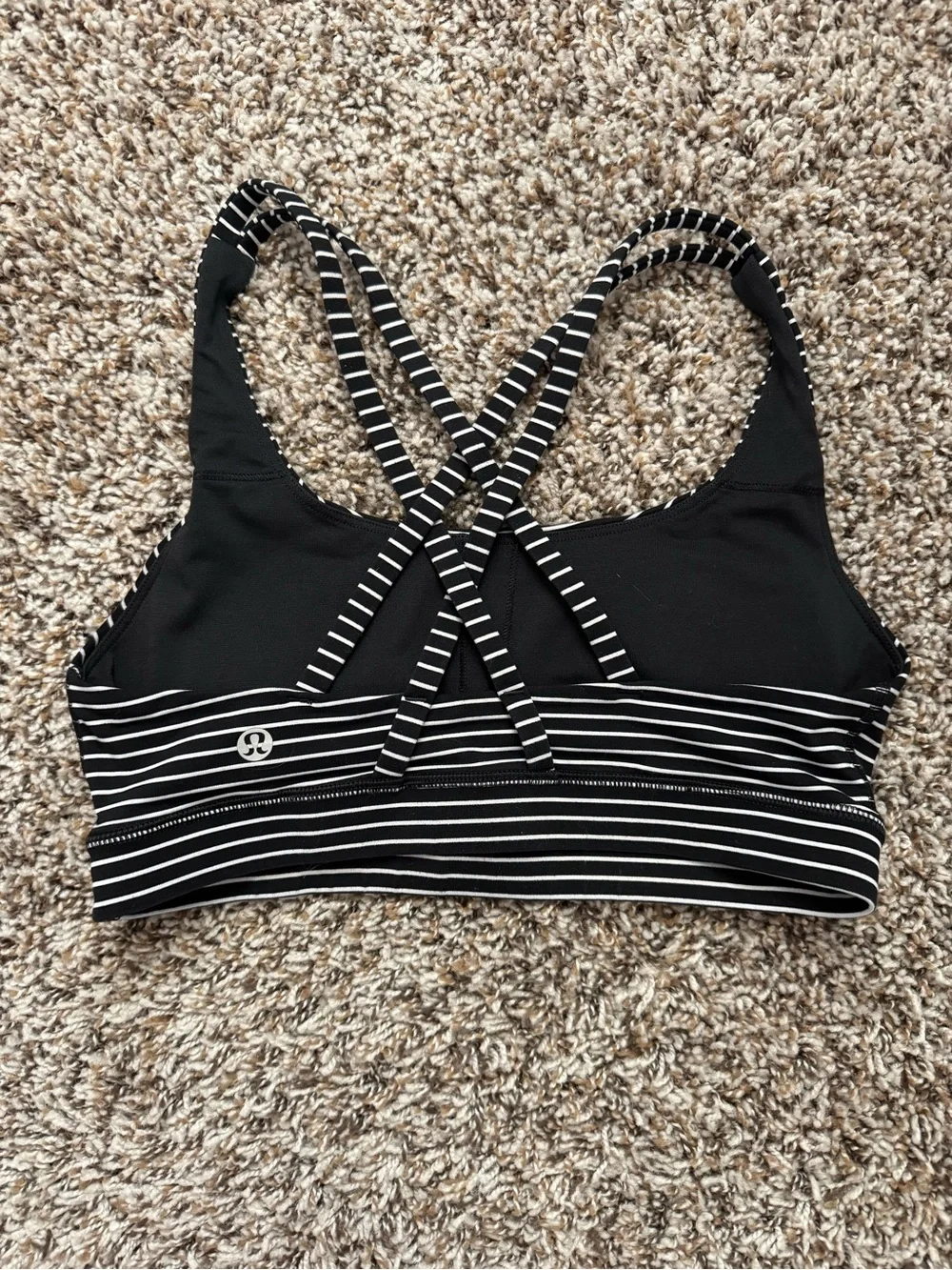 lululemon athletica Black & White Striped Sports Bra size 6